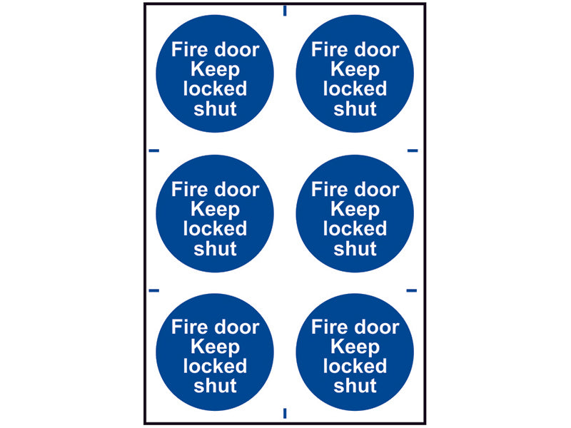 Scan SCA0153 Fire Door Keep Locked Shut - 6 PVC Signs 100 x 100mm