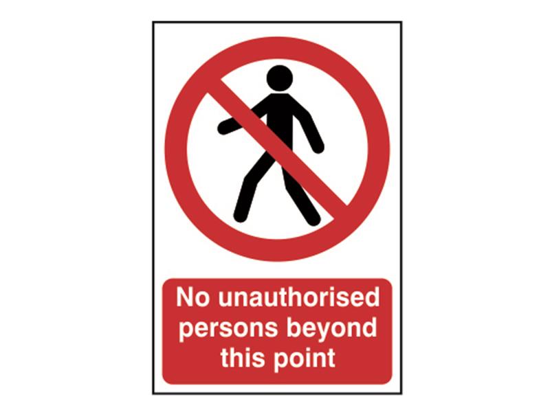 Scan SCA0622 Sign: No Unauthorised Persons Beyond This Point