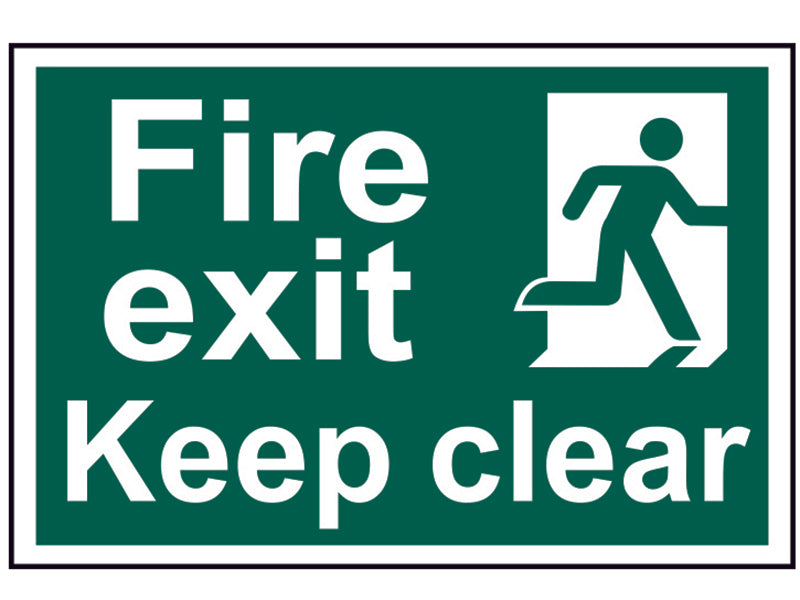 Scan SCA1513 Fire Exit Keep Clear - PVC Sign 300 x 200mm
