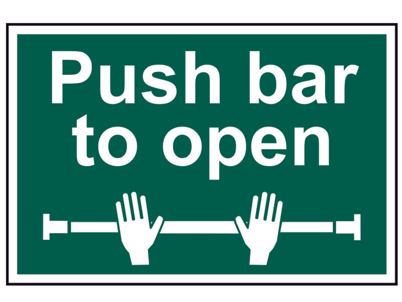 Scan SCA1523 Push Bar To Open - PVC Sign 300 x 200mm