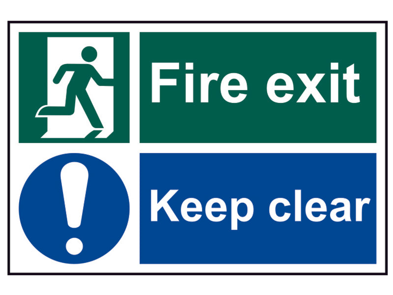 Scan SCA1540 Fire Exit Keep Clear - PVC Sign 300 x 200mm