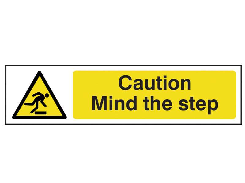 Scan SCA5109 Caution Mind The Step - PVC Sign 200 x 50mm