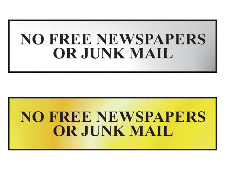 Scan SCA6023 No Free Newspapers Or Junk Mail Sign