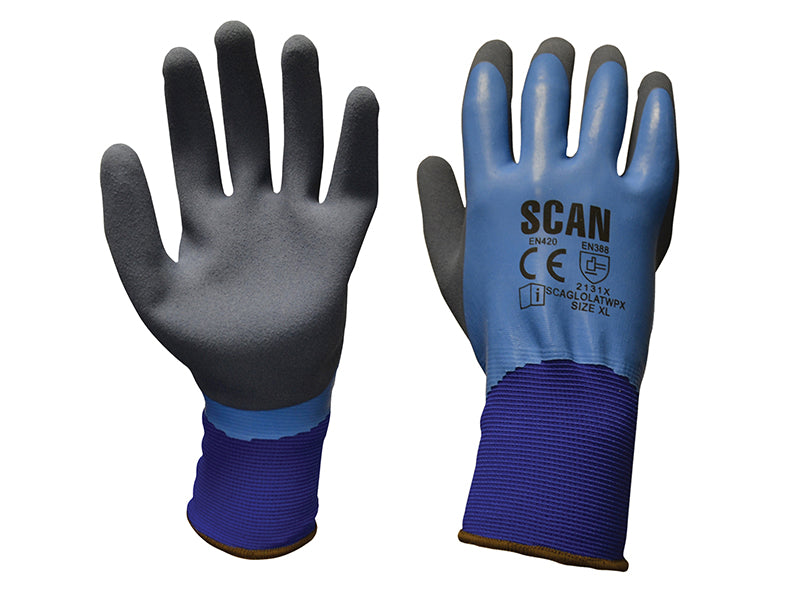 Scan SCAGLOLATWP Waterproof Latex Gloves