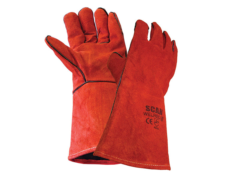 Scan SCAGLOWELRED Welder's Gauntlets - Large (Size 9)