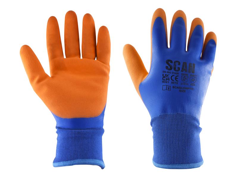 Scan SCAGLOWPTHM Thermal Waterproof Latex Coated Gloves