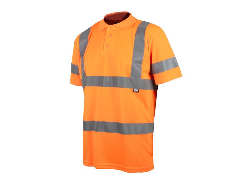 Scan SCAHVPSMO Hi-Vis Orange Polo Shirt