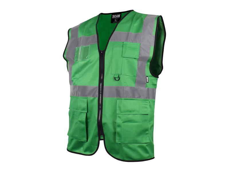 Scan SCAHVUWMG Hi-Vis Utility Green Waistcoat