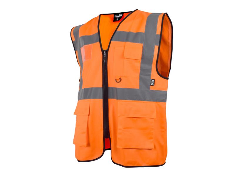 Scan SCAHVUWMO Hi-Vis Utility Orange Waistcoat
