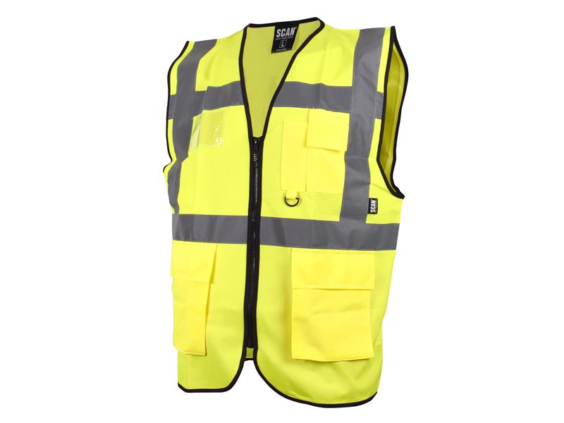 Scan SCAHVUWM Hi-Vis Utility Yellow Waistcoat