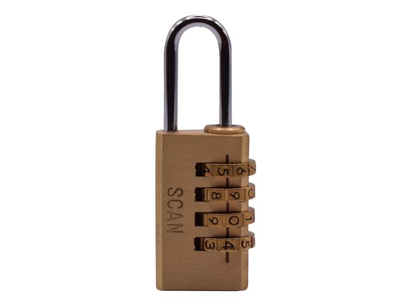 Scan SCAPLB20COM Brass Combination Padlock