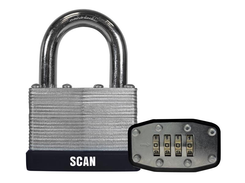 Scan SCAPLLAM50C Laminated Steel Combination Padlock 50mm
