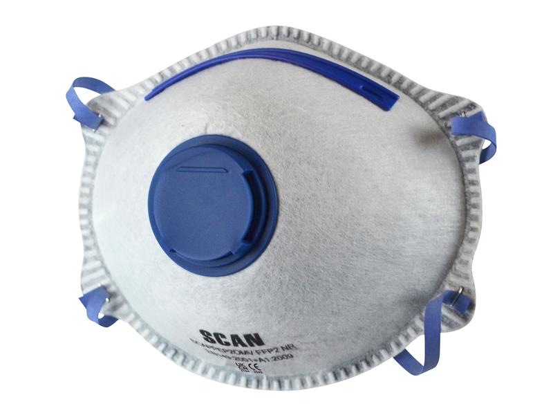 Scan SCAPPEP2OMV Moulded Disposable Odour Mask Valved FFP2 Protection (Pack 3)