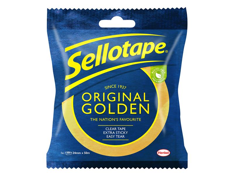 Sellotape SLT2928287 Original Golden Sticky Tape - 1 Roll 24mm x 50m