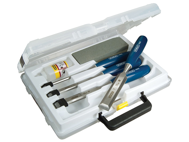 STANLEY® STA016130 5002 Bevel Edge Chisel & Oilstone Set, 6 Piece