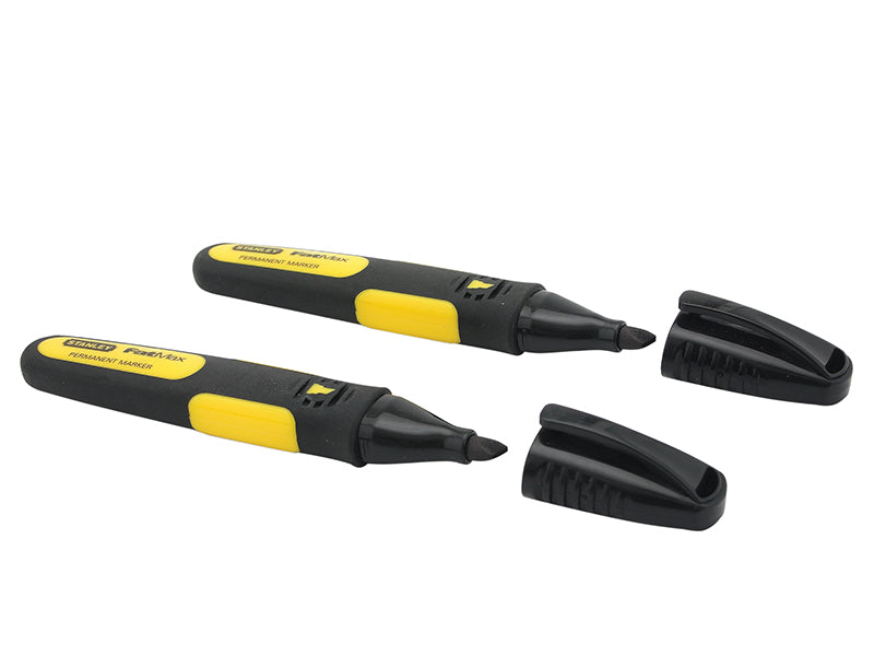 STANLEY® STA047314 Chisel Tip Marker Black (Pack 2)