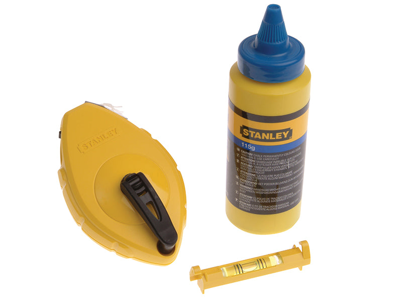 STANLEY® STA047443 Chalk Line 30m, Blue Chalk & Level