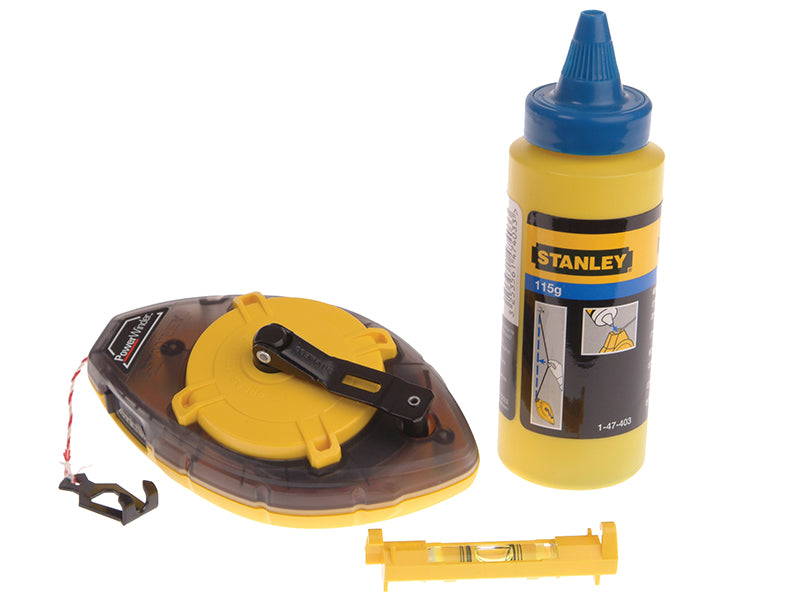 STANLEY® STA047465 Power Winder Chalk Line 30m, Chalk & Level