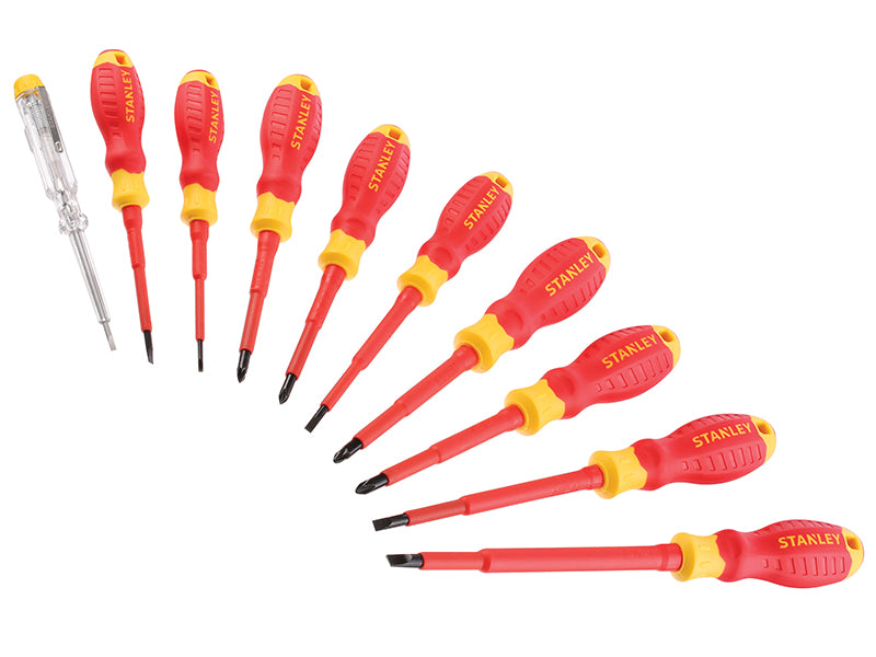 STANLEY® STA060032 FatMax® VDE Insulated Screwdriver Set, 10 Piece