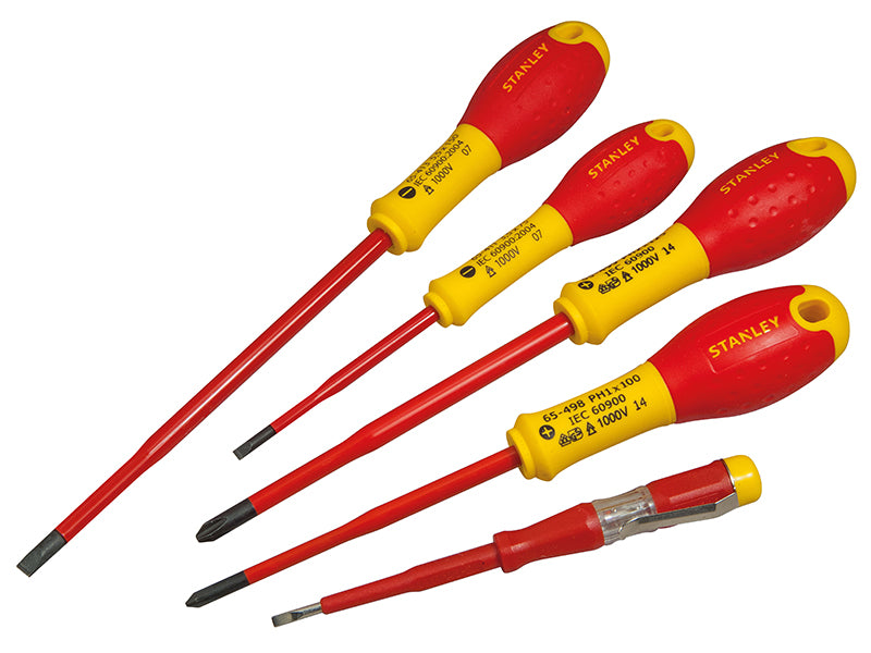 STANLEY® STA062694 FatMax® VDE Insulated Screwdriver Set, 5 Piece Plusminus