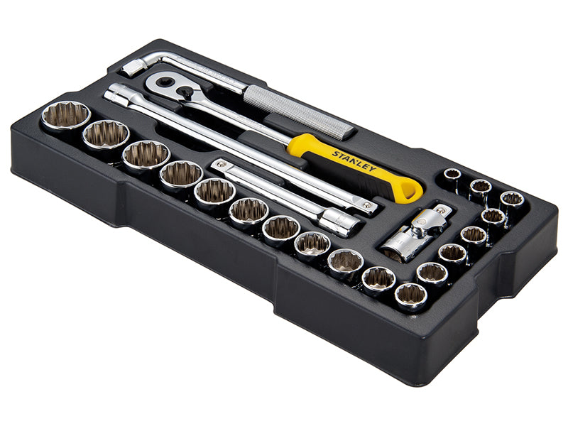STANLEY® STA174726 1/2in Drive 12 Point Metric Socket Module 23 Piece
