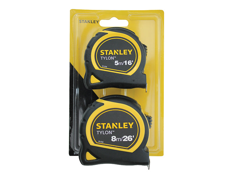 STANLEY® STA998985 Tylon™ Pocket Tapes 5m/16ft + 8m/26ft (Twin Pack)