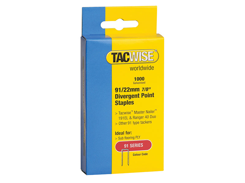 Tacwise TAC0287 91 Series Divergent Point Staples