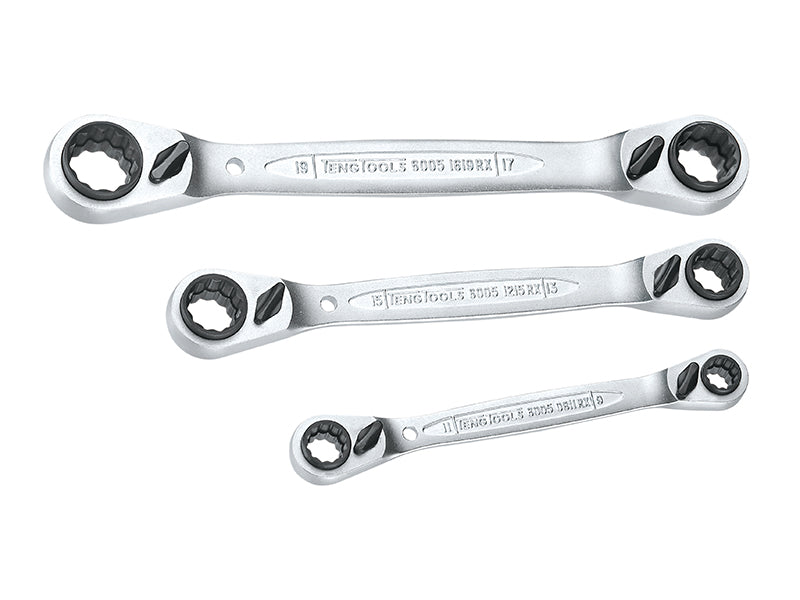Teng TEN6503RX Multi Ratchet Ring Spanner Set of 3 8-19mm