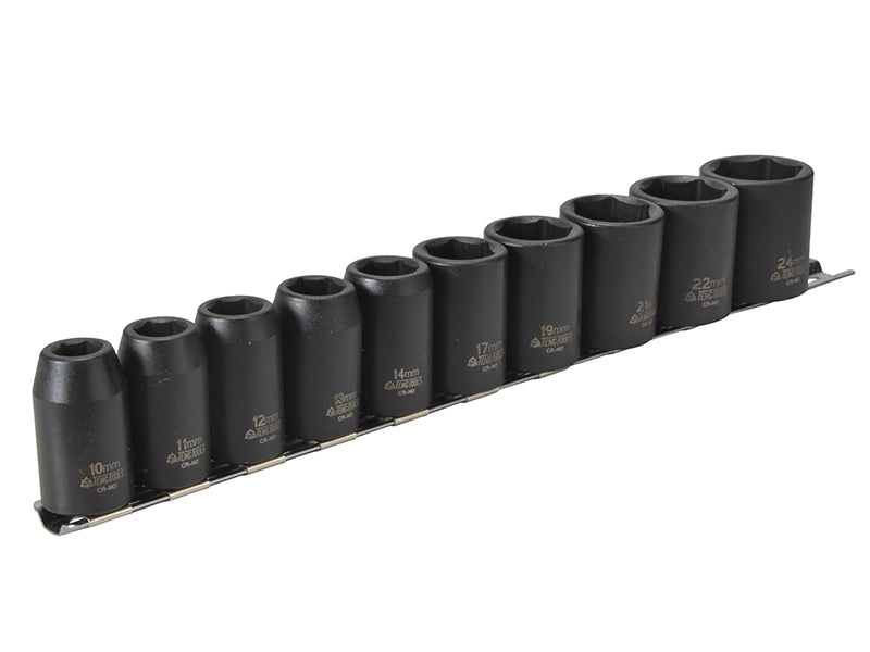 Teng TEN9121 1/2in Drive 9121 Impact Socket Set, 10 Piece