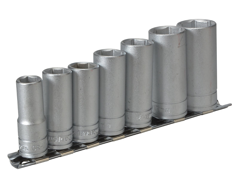 Teng TENM3807 M3807 Socket Clip Rail Set of 7 Metric 3/8in Drive