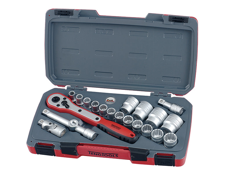 Teng TENT1221 T1221 Socket Set of 21 Metric 1/2in Drive