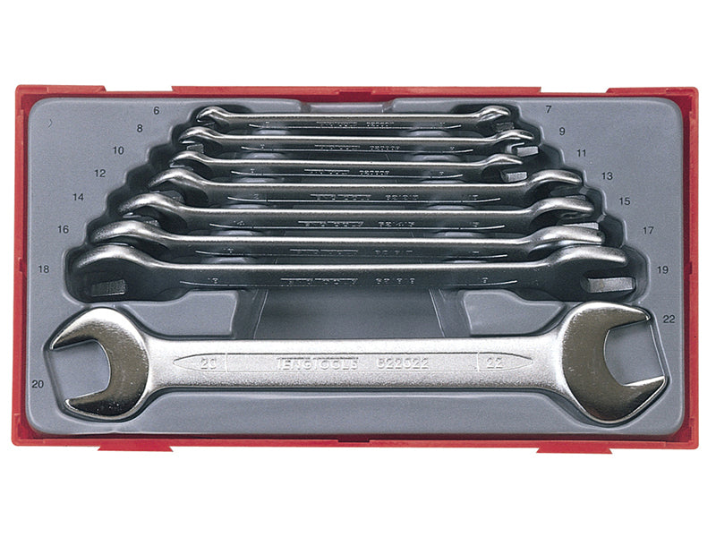 Teng TENTT6208 TT6208 Metric Open End Spanner Set, 8 Piece
