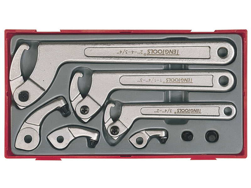 Teng TENTTHP08 TTHP08 Hook & Pin Wrench Set, 8 Piece