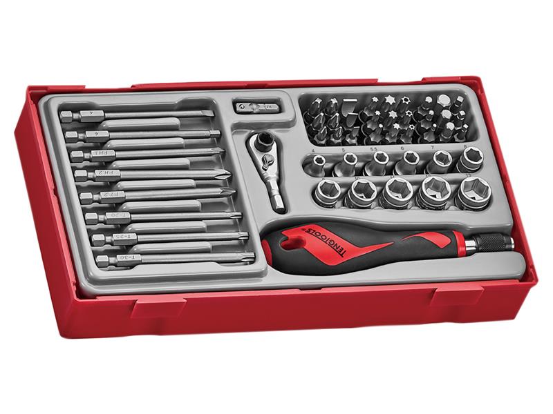 Teng TENTTMDQ49 TTMDQ49 Bit & Quick Chuck Driver Set, 49 Piece - 1/4in Drive