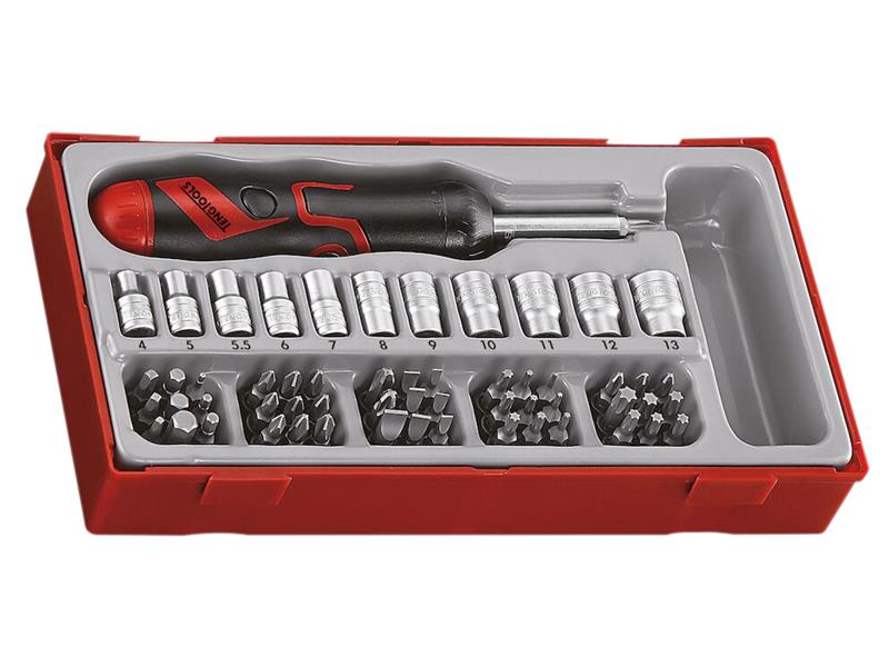 Teng TENTTMDRT64 Angled Ratcheting Bit Driver & Socket Set, 64 Piece