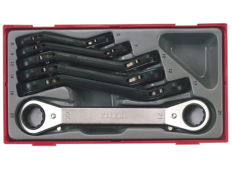 Teng TENTTRORS TTRORS Metric Ratchet Ring Spanner Set, 6 Piece