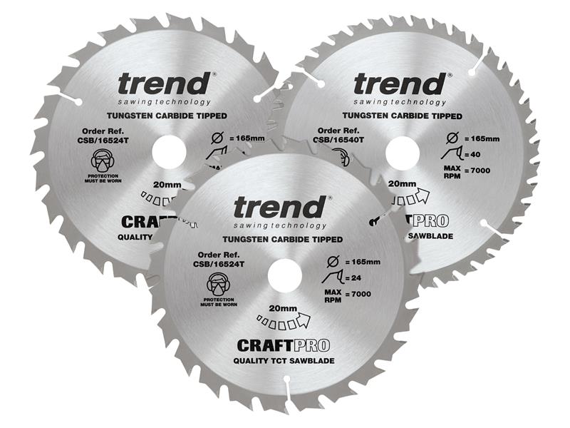 Trend TRECSB1653PB CraftPro Cordless Saw Blade Triple Pack