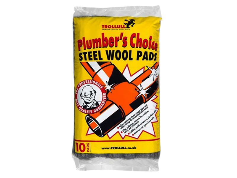 Trollull TRO771210 Plumber's Choice Steel Wool Pads 200g