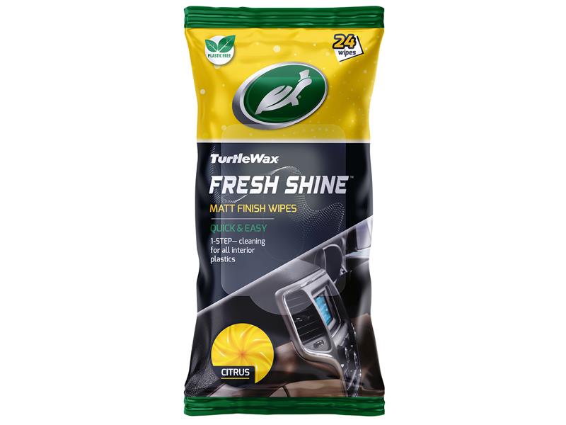 Turtle Wax TWX54074 Fresh Shine Matt Wipes, Citrus (Pack of 24)