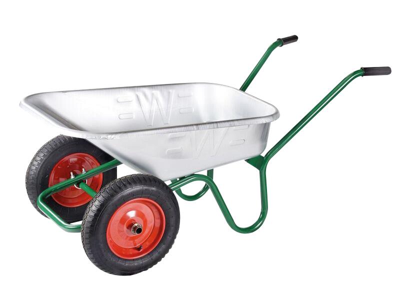 Walsall WALWGVTWPDD 90L Galvanised Windsor Twin Wheelbarrow
