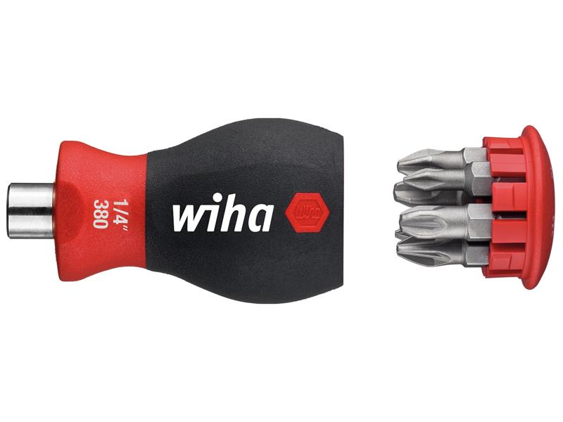 Wiha WHA33741 Magnetic SoftFinish® Stubby Screwdriver with Bit Magazine (PH, PZ)