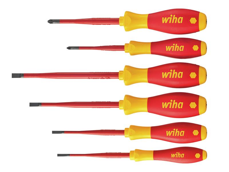 Wiha WHA36455 SoftFinish® electric slimFix SL/PZ Screwdriver Set, 6 Piece
