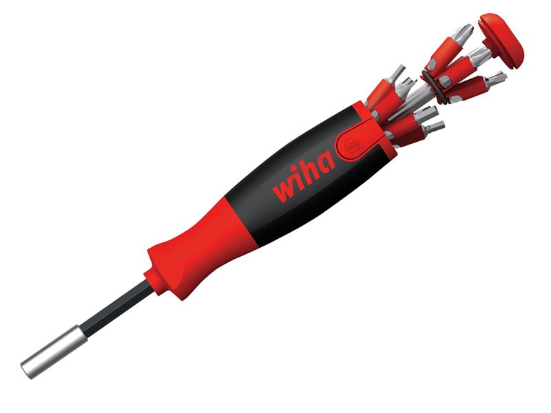 Wiha WHA38606 LiftUp 25 Magnetic Screwdriver with Bit Magazine (SL, PH, PZ, TX, Hex)
