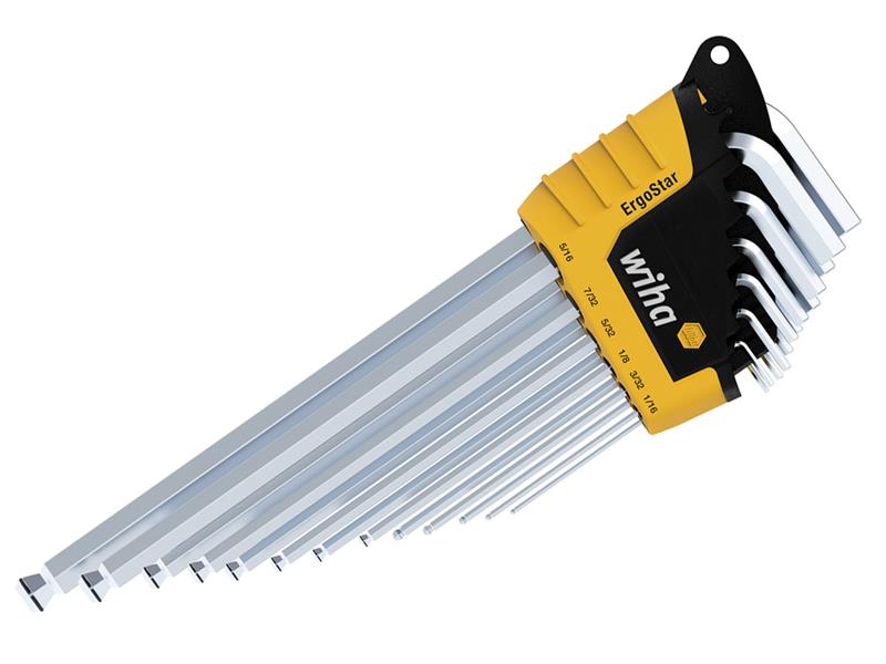 Wiha WHA43852 ErgoStar MagicRing® Hex Ball End L-key Set, 13 Piece