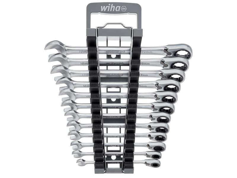 Wiha WHA44661 Ring Ratchet Spanner Set, 12 Piece