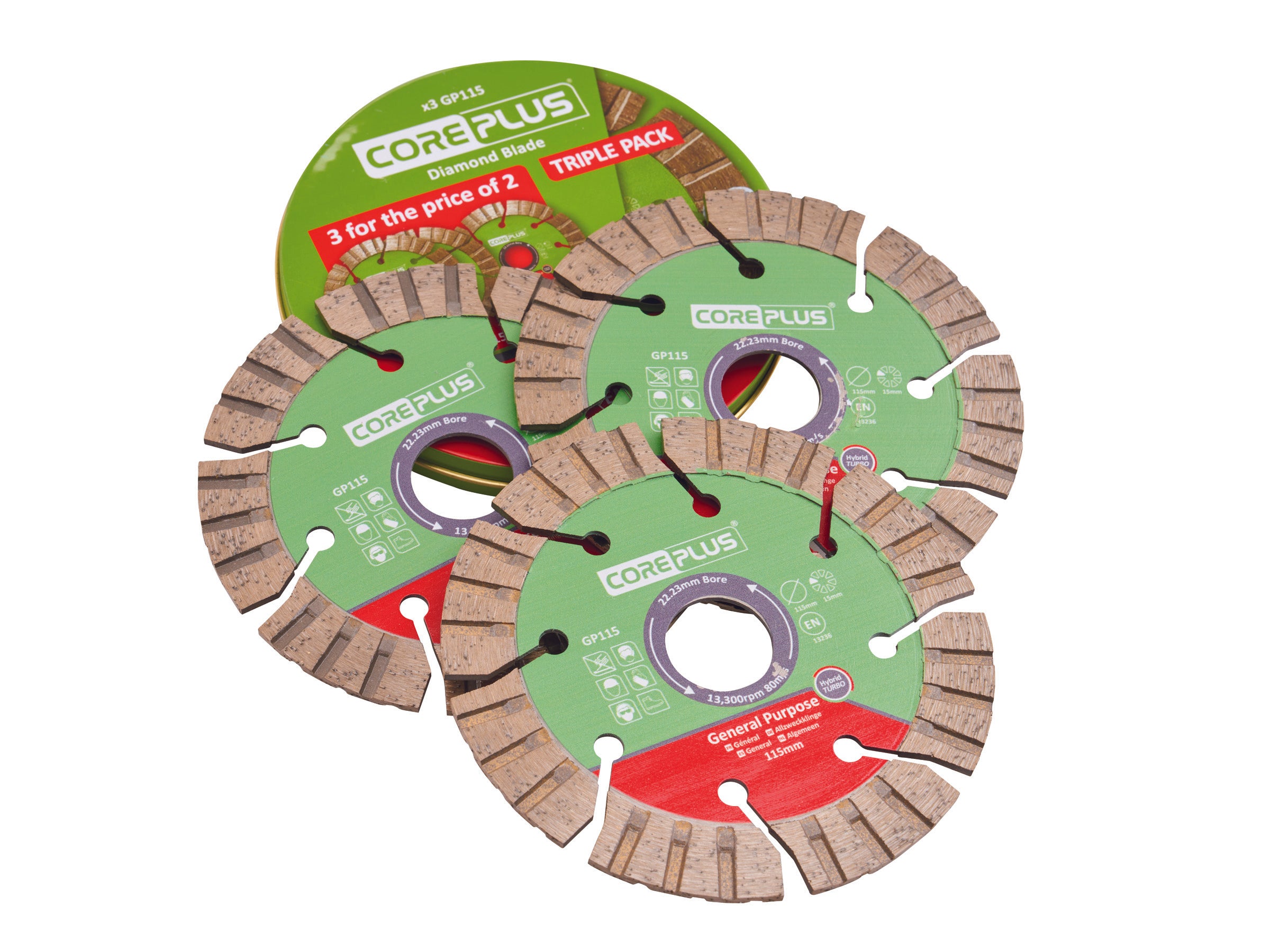 Coreplus115mm Diamond Blade Triple Pack