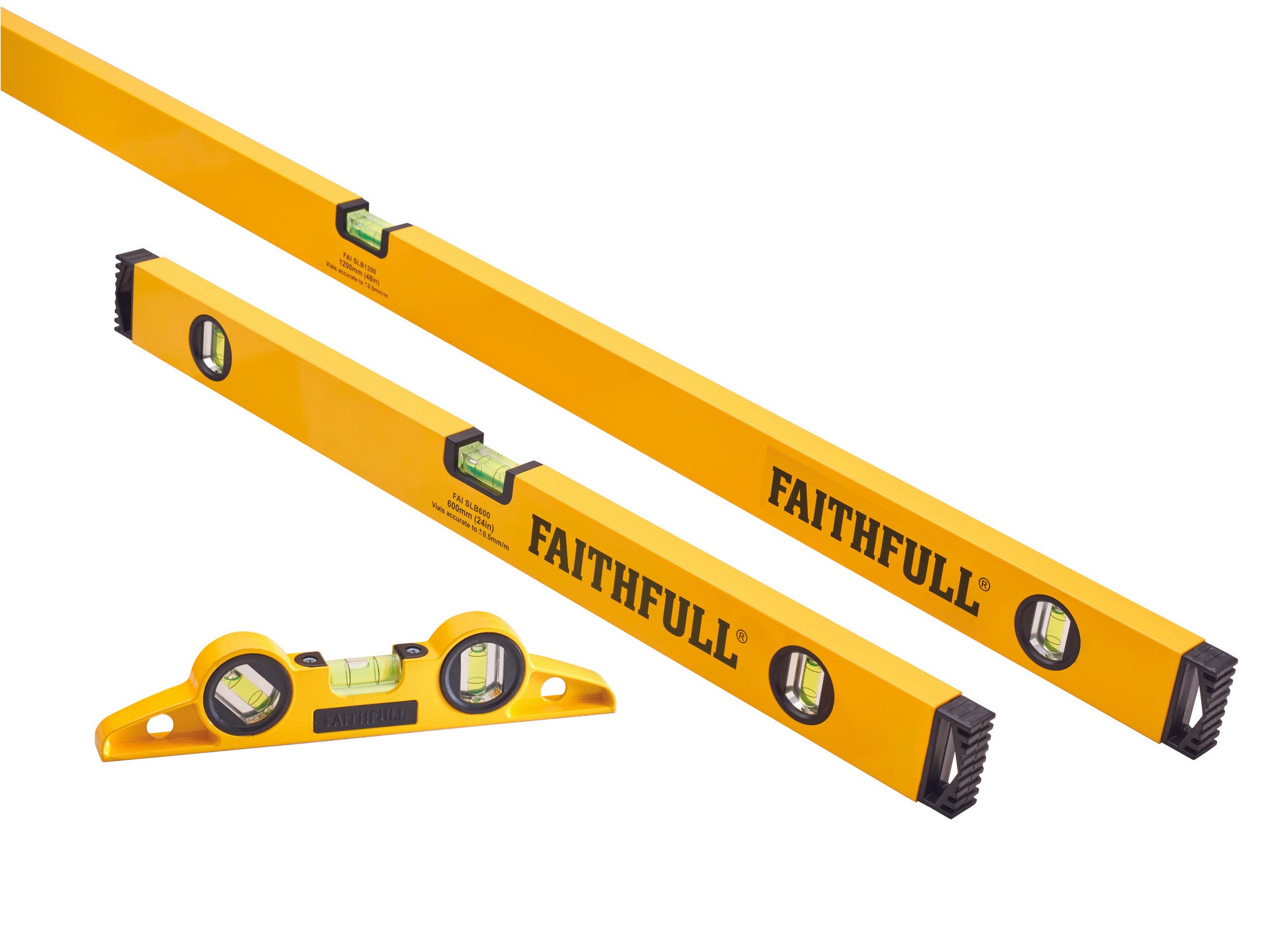 Faithfull 3 Piece Level Set  (240mm, 600mm 1200mm)