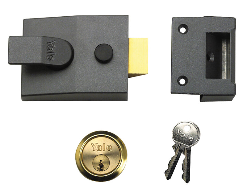 Yale Locks YAL91DMGPB 91 Basic Nightlatch 60mm Backset DMG Finish Box