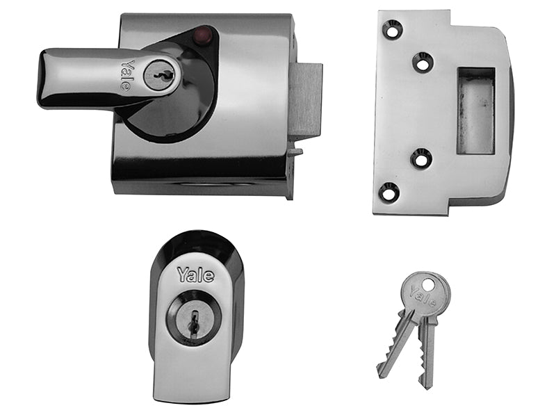 Yale Locks YALPBS1CH BS1 Nightlatch British Standard Lock 60mm Backset Chrome Finish Visi