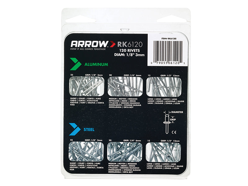 Arrow ARRRK6120 RK6120 Multi Rivet Pack (120)